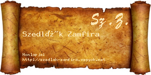 Szedlák Zamfira névjegykártya